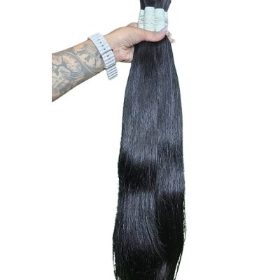 Liso Natural Castanho Escuro Liga Branca